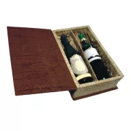   Cutie din carton cu hartie creponata pentru doua sticle de vin