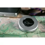   Busola clasica din aluminiu, Everestus, BSA01, metal, argintiu mat
