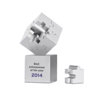 Prespapier puzzle 3D, metal, Everestus, ABE04, argintiu