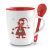 Cana cu lingurita cu design de Craciun, Everestus, 20IAN2558, Multicolor, Ceramica