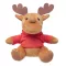 Jucarie de plus Ren cu gluga, 15,5x12 cm, Everestus, 20SEP0295, Plush, Rosu