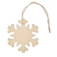   Ornament de Craciun Fulg de Zapada, 7,9x7x0,2 cm, Everestus, 20SEP0573, lemn, Natur