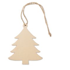   Ornament de Craciun Bradut, 7,9x6,3x0,2 cm, Everestus, 20SEP0572, lemn, Natur