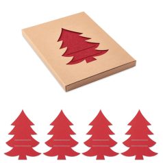   Set 4 suporturi pentru tacamuri, 2401E16043, Everestus, 16x2x21 cm, rPET, Rosu