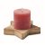Lumanare cu baza in forma de stea, 2410E22160, Everestus, 10 x 9.5 x 6.8 cm, Lemn, Rosu