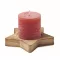 Lumanare cu baza in forma de stea, 2410E22160, Everestus, 10 x 9.5 x 6.8 cm, Lemn, Rosu