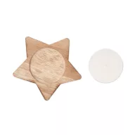  Lumanare decorativa in forma de stea, 2401E15604, Everestus, 10x9.5x6.8 cm, Lemn, Natur