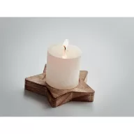   Lumanare decorativa in forma de stea, 2401E15604, Everestus, 10x9.5x6.8 cm, Lemn, Natur