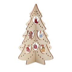   Ornament Craciun, Everestus, 18SEP4398, 16x16x19.8 cm, Lemn, Natur