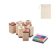   Set stampile, Everestus, 18SEP4418, 8 piese, 14.7x20.5 cm, Bumbac, Bej