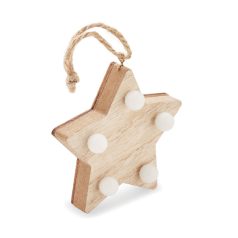   Decoratiune in forma de stea, 2401E15507, Everestus, 7.5x7.5x2 cm, Lemn, Natur