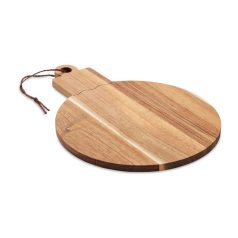   Tocator alimente cu forma de glob de Craciun, 2401E16060, Everestus, Ø19x26x0.9 cm, Lemn, Natur