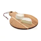 Tocator alimente cu forma de glob de Craciun, 2401E16060, Everestus, Ø19x26x0.9 cm, Lemn, Natur