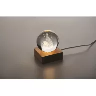   Ornament de Craciun si lumina led, 2410E25407, Everestus, 6.1 x 6 x 7.5 cm, Lemn, Natur
