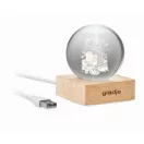 Ornament de Craciun si lumina led, 2410E25407, Everestus, 6.1 x 6 x 7.5 cm, Lemn, Natur