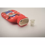   Sticla de apa calda cu tricou si design de Craciun, 250 ml, 2410E23675, Everestus, 22.5 x 12 x 5 cm, Acril, Rosu