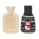 Sticla de apa calda cu tricou si design de Craciun, 250 ml, 2410E23674, Everestus, 22.5 x 12 x 5 cm, Acril, Albastru marin francez