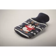   Sticla de apa calda cu tricou si design de Craciun, 250 ml, 2410E23674, Everestus, 22.5 x 12 x 5 cm, Acril, Albastru marin francez