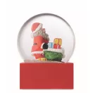 Ornament Craciun glob de zapada, 2410E25426, Everestus, 6.5 x 6.5 x 8 cm, Sticla, Rosu