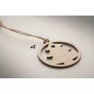 Glob de Craciun, 2410E25427, Everestus, ø6 cm, Lemn, Natur