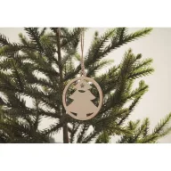 Glob de Craciun, 2410E25427, Everestus, ø6 cm, Lemn, Natur