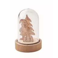   Ornament Craciun cu led, 2509E15657, Everestus, 6.9x6.9x10.5 cm, MDF, Natur