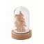 Ornament Craciun cu led, 2509E15657, Everestus, 6.9x6.9x10.5 cm, MDF, Natur