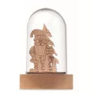 Ornament Craciun cu led, 2509E15657, Everestus, 6.9x6.9x10.5 cm, MDF, Natur