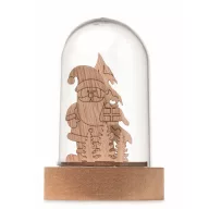   Ornament Craciun cu led, 2509E15657, Everestus, 6.9x6.9x10.5 cm, MDF, Natur