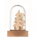 Ornament Craciun cu led, 2509E15657, Everestus, 6.9x6.9x10.5 cm, MDF, Natur