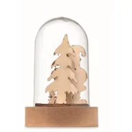   Ornament Craciun cu led, 2509E15657, Everestus, 6.9x6.9x10.5 cm, MDF, Natur