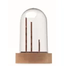 Ornament Craciun cu led, 2509E15657, Everestus, 6.9x6.9x10.5 cm, MDF, Natur