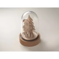   Ornament Craciun cu led, 2509E15657, Everestus, 6.9x6.9x10.5 cm, MDF, Natur