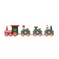   Trenulet cu design de Craciun, 2509E16860, Everestus, 17.4x4.5x4.5 cm, MDF, Multicolor