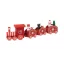 Decoratiune Craciun in forma de tren, Everestus, 2610E17477, 17.4x4.5x4.5 cm, Lemn, Rosu
