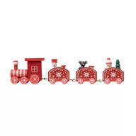   Decoratiune Craciun in forma de tren, Everestus, 2610E17477, 17.4x4.5x4.5 cm, Lemn, Rosu
