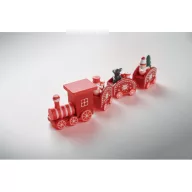   Decoratiune Craciun in forma de tren, Everestus, 2610E17477, 17.4x4.5x4.5 cm, Lemn, Rosu