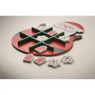   Joc X si 0 cu design de Craciun, 2509E16769, Everestus, 17.5x24.3x1.5 cm, MDF, Rosu