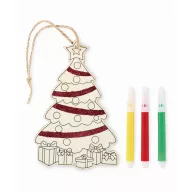   Ornament pentru bradul de Craciun, 2509E15658, Everestus, 9x3.7x0.2 cm, Lemn, Natur