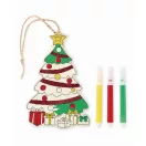 Ornament pentru bradul de Craciun, 2509E15658, Everestus, 9x3.7x0.2 cm, Lemn, Natur