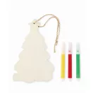 Ornament pentru bradul de Craciun, 2509E15658, Everestus, 9x3.7x0.2 cm, Lemn, Natur