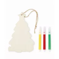   Ornament pentru bradul de Craciun, 2509E15658, Everestus, 9x3.7x0.2 cm, Lemn, Natur