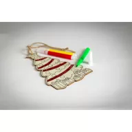   Ornament pentru bradul de Craciun, 2509E15658, Everestus, 9x3.7x0.2 cm, Lemn, Natur