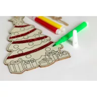   Ornament pentru bradul de Craciun, 2509E15658, Everestus, 9x3.7x0.2 cm, Lemn, Natur