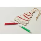 Ornament pentru bradul de Craciun, 2509E15658, Everestus, 9x3.7x0.2 cm, Lemn, Natur