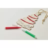   Ornament pentru bradul de Craciun, 2509E15658, Everestus, 9x3.7x0.2 cm, Lemn, Natur