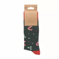   Sosete cu design de Craciun, 2509E15921, Everestus, 24.5x9.5 cm, Bumbac, Verde, M