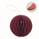 Decoratiune pliabila glob Craciun, 2509E15473, Everestus, Ø10 cm, Hartie, Rosu