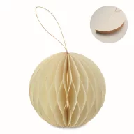   Decoratiune pliabila glob Craciun, 2509E15472, Everestus, Ø10 cm, Hartie, Bej