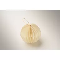   Decoratiune pliabila glob Craciun, 2509E15472, Everestus, Ø10 cm, Hartie, Bej